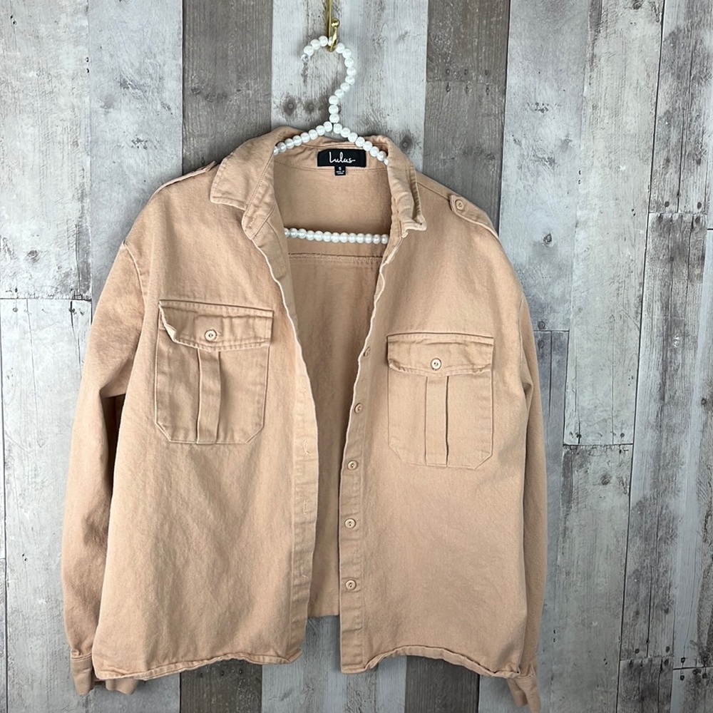 Lulus Tan Shacket Jacket size Small